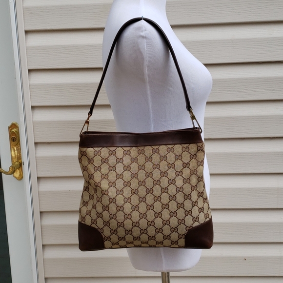 Gucci GG Web Monogram Canvas Shoulder Bag - Picture 11 of 12